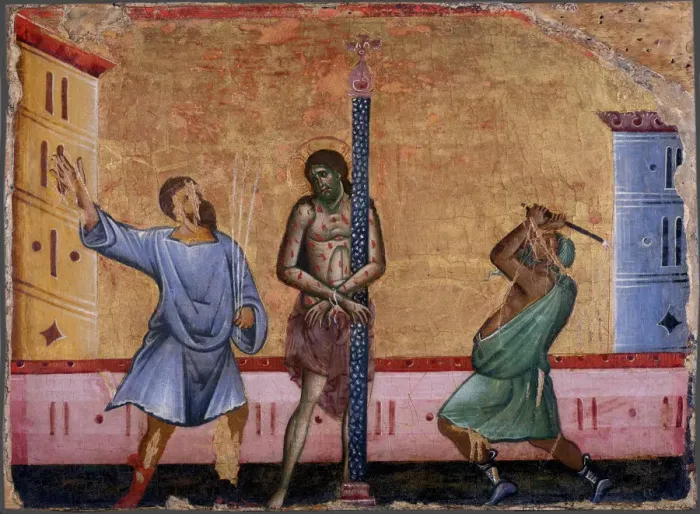 Framed Print : The Flagellation of Christ, c. 1280. Artist: Guido da Siena (active between 1260 and 1290) Framed Print : The Flagellation of Christ, c. 1280. Artist: Guido da Siena (active between 1260 and 1290)