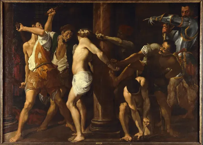 Framed Print : The Flagellation of Christ, ca. 1600. Creator: Carracci, Lodovico (1555-1619) Framed Print : The Flagellation of Christ, ca. 1600. Creator: Carracci, Lodovico (1555-1619)