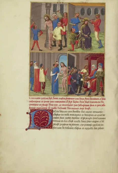 Framed Print : The Flagellation: The Crowning with Thorns: The Mocking of Christ... about 1480-1490. Creators: Master of Guillaume Lambert, Workshop of Master of Guillaume Lambert Framed Print : The Flagellation: The Crowning with Thorns: The Mocking of Christ... about 1480-1490. Creators: Master of Guillaume Lambert, Workshop of Master of Guillaume Lambert