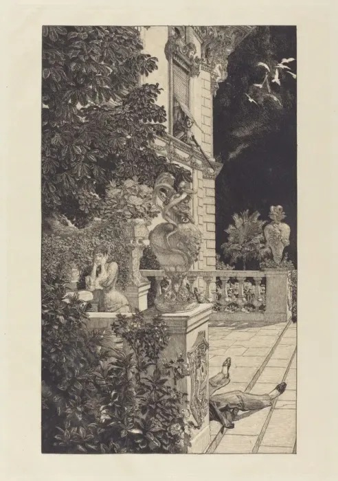 Framed Print : In Flagranti, 1883. Creator: Max Klinger Framed Print : In Flagranti, 1883. Creator: Max Klinger