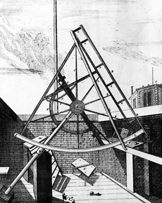 Framed Print : Flamsteeds equatorially mounted sextant fitted with telescope, 1725 Framed Print : Flamsteeds equatorially mounted sextant fitted with telescope, 1725