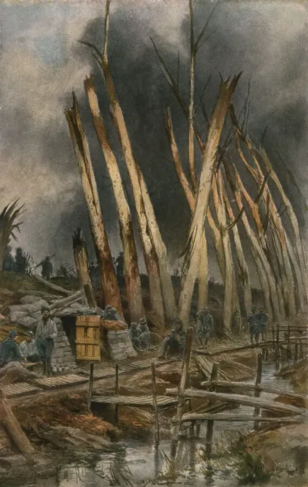 Framed Print : In Flanders; The Yser offensive (1917), French front line near Het-Sas... 1917. Creator: Unknown Framed Print : In Flanders; The Yser offensive (1917), French front line near Het-Sas... 1917. Creator: Unknown