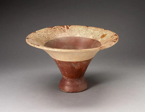 Flaring Bowl with Inner Rim Depicting Undulating Serpents, 100 B. C.  /  A. D. 500