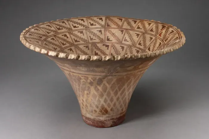 Framed Print : Flaring Bowl with Textile and Exterior Basket Patternings on Interior and Exterior Framed Print : Flaring Bowl with Textile and Exterior Basket Patternings on Interior and Exterior