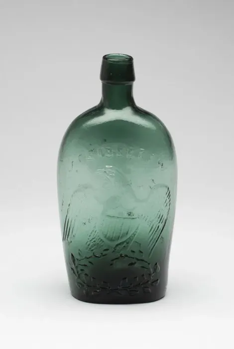 Framed Print : Flask, c. 1850. Creator: Willington Glass Works Framed Print : Flask, c. 1850. Creator: Willington Glass Works