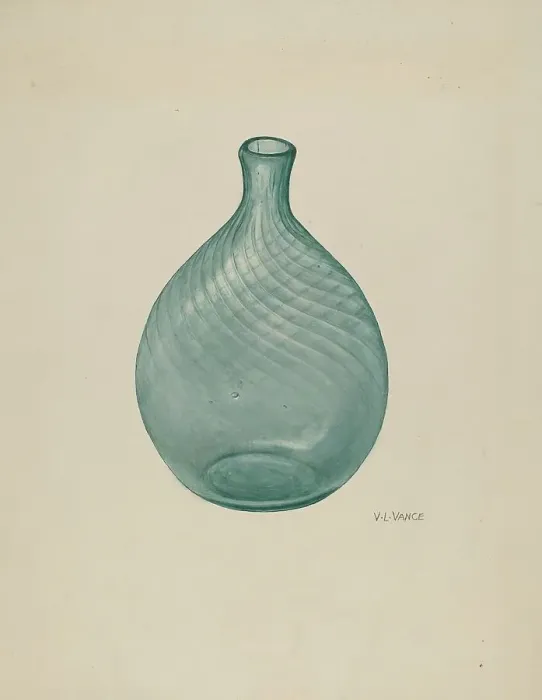 Framed Print : Flask, c. 1941. Creator: V. L. Vance Framed Print : Flask, c. 1941. Creator: V. L. Vance