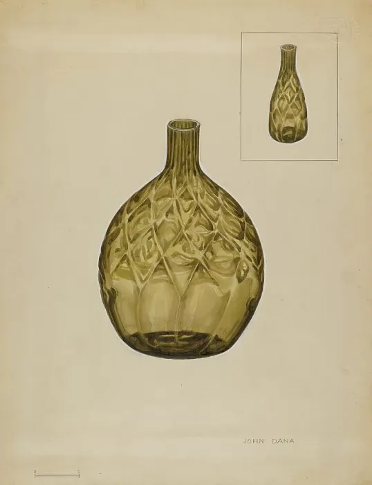 Framed Print : Flask - Liquor, c. 1936. Creator: John Dana Framed Print : Flask - Liquor, c. 1936. Creator: John Dana