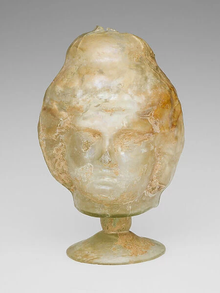 Flask in the Shape of a Head, 3rd century. Creator: Unknown