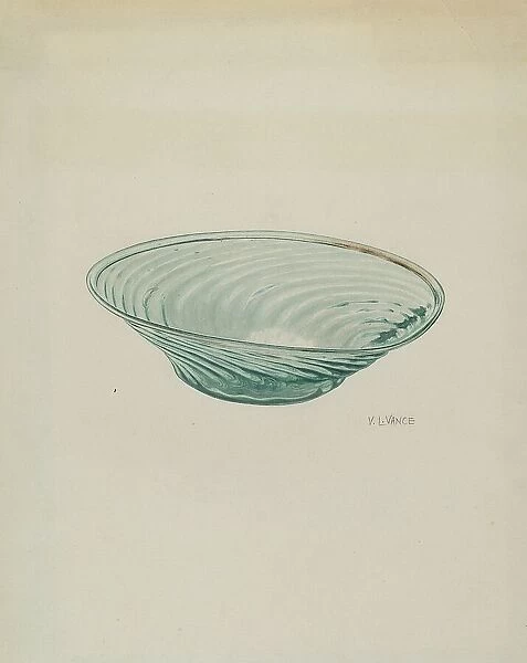 Flat Glass Bowl, c. 1940. Creator: V. L. Vance