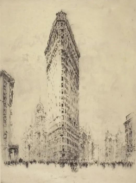 Framed Print : Flat Iron Building, c1880-1900. Creator: Joseph Pennell Framed Print : Flat Iron Building, c1880-1900. Creator: Joseph Pennell