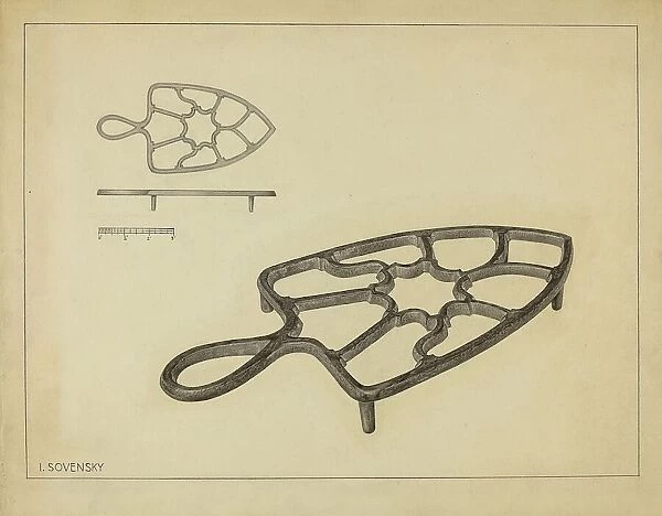 Flat Iron Holder, c. 1937. Creator: Isidore Sovensky