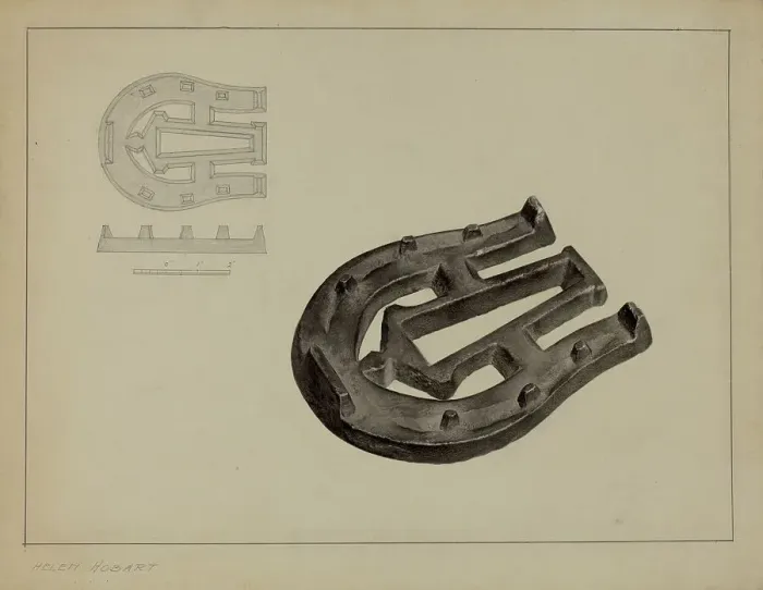Framed Print : Flat Iron Holder, c. 1937. Creator: Helen Hobart Framed Print : Flat Iron Holder, c. 1937. Creator: Helen Hobart