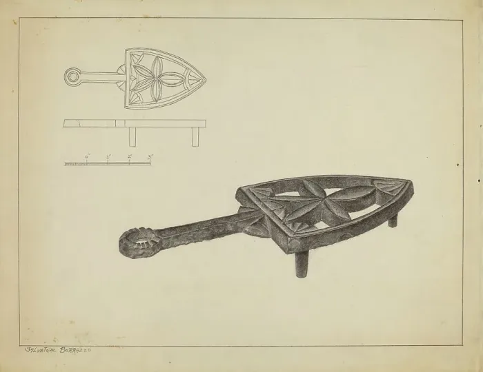 Framed Print : Flat Iron Holder, c. 1937. Creator: Salvatore Borrazzo Framed Print : Flat Iron Holder, c. 1937. Creator: Salvatore Borrazzo