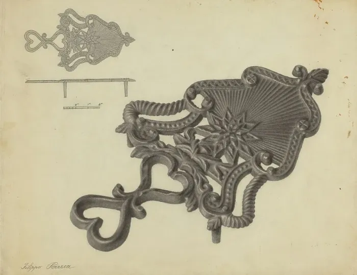 Framed Print : Flat Iron Holder, c. 1938. Creator: Filippo Porreca Framed Print : Flat Iron Holder, c. 1938. Creator: Filippo Porreca