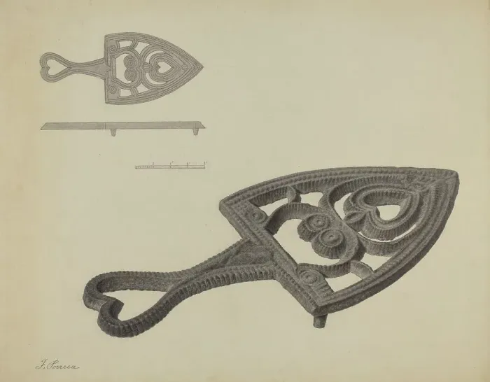 Framed Print : Flat-iron Holder, c. 1938. Creator: Filippo Porreca