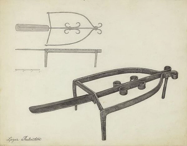 Flat Iron Holder, c. 1939. Creator: Lazar Rubinstein