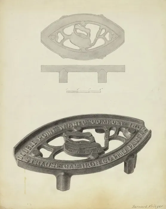 Framed Print : Flat Iron Holder, c. 1939. Creator: Bernard Krieger Framed Print : Flat Iron Holder, c. 1939. Creator: Bernard Krieger