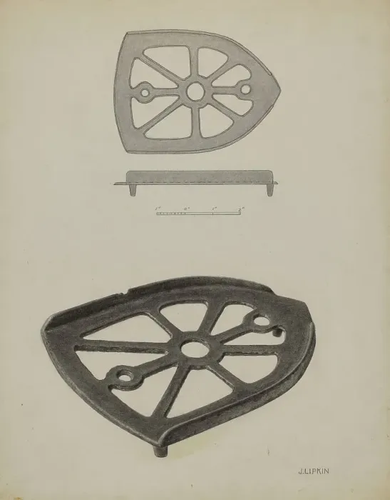 Framed Print : Flat Iron Holder, c. 1939. Creator: Jacob Lipkin Framed Print : Flat Iron Holder, c. 1939. Creator: Jacob Lipkin
