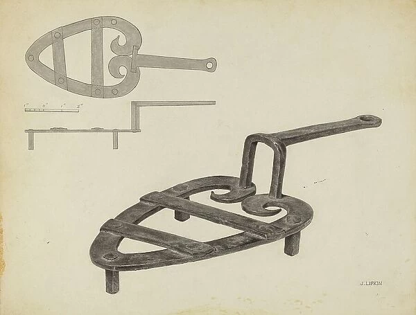 Flat Iron Holder, c. 1939. Creator: Jacob Lipkin