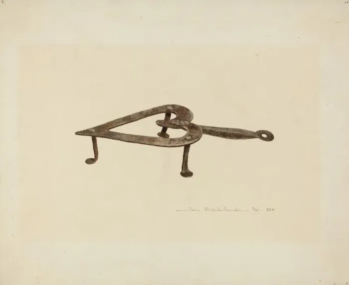 Framed Print : Flat Iron Holder, c. 1939. Creator: John Swientochowski Framed Print : Flat Iron Holder, c. 1939. Creator: John Swientochowski