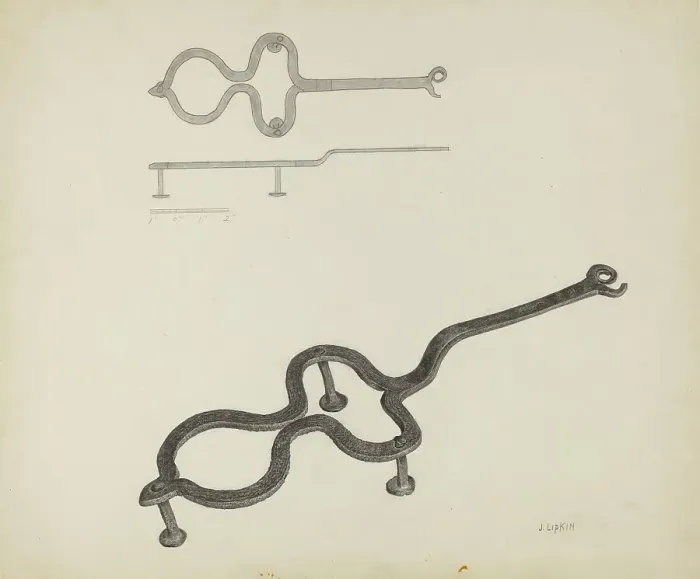 Framed Print : Flat Iron Holder, c. 1940. Creator: Jacob Lipkin Framed Print : Flat Iron Holder, c. 1940. Creator: Jacob Lipkin