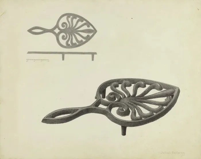 Framed Print : Flat Iron Holder, c. 1940. Creator: Julius Bellamy Framed Print : Flat Iron Holder, c. 1940. Creator: Julius Bellamy