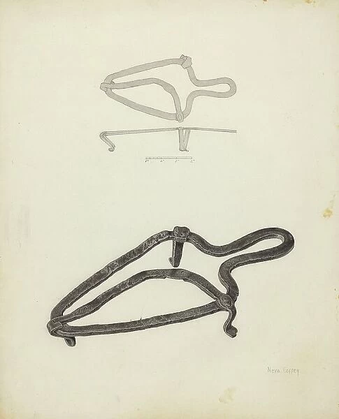 Flat Iron Holder, c. 1940. Creator: Neva Coffey