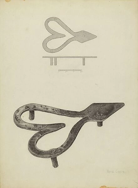 Flat Iron Holder, c. 1940. Creator: Neva Coffey
