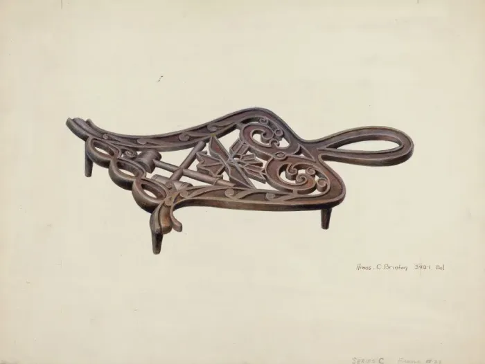 Framed Print : Flat Iron Stand, 1935 / 1942. Creator: Amos C. Brinton Framed Print : Flat Iron Stand, 1935 / 1942. Creator: Amos C. Brinton