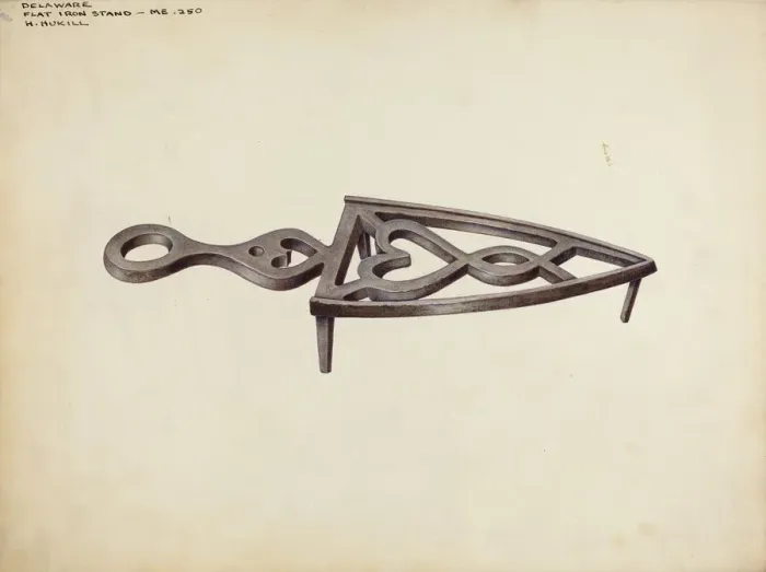 Framed Print : Flat Iron Stand, c. 1941. Creator: Henrietta S. Hukill Framed Print : Flat Iron Stand, c. 1941. Creator: Henrietta S. Hukill