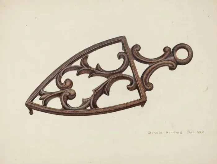 Framed Print : Flat Iron Stand, c. 1942. Creator: Donald Harding Framed Print : Flat Iron Stand, c. 1942. Creator: Donald Harding
