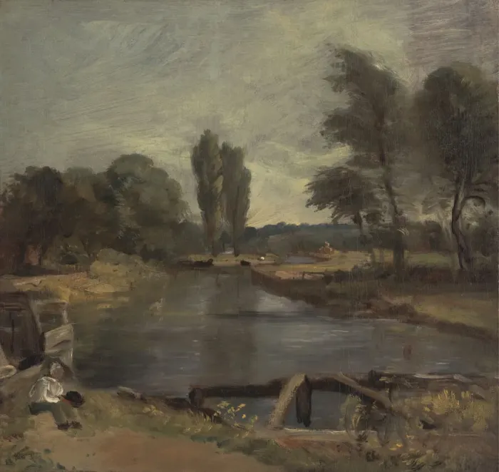Framed Print : Flatford Lock, between 1810 and 1811. Creator: John Constable