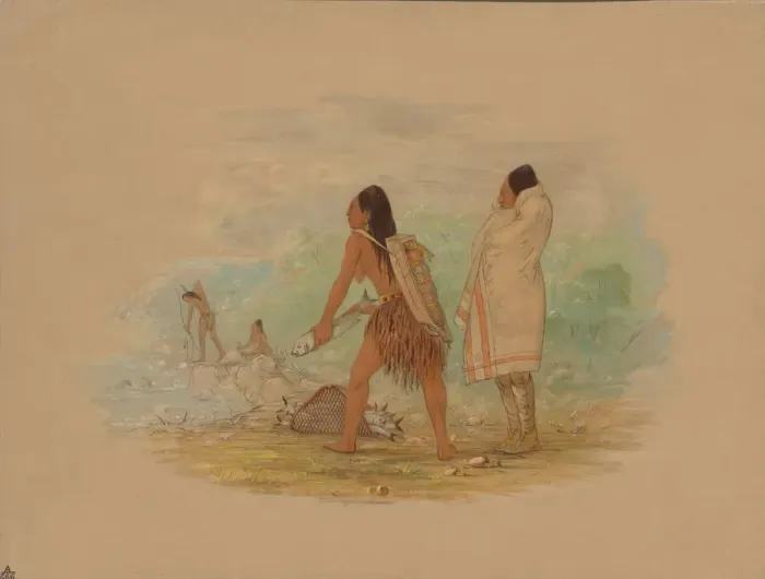 Framed Print : Flathead Indians, 1861. Creator: George Catlin Framed Print : Flathead Indians, 1861. Creator: George Catlin