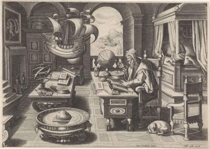 Framed Print : Flavio Gioia of Amalfi discovering the Power of the Lodestone, ca 1590 Framed Print : Flavio Gioia of Amalfi discovering the Power of the Lodestone, ca 1590