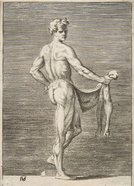 Flayed man seen from behind, 1531-76. Creator: Giulio Bonasone