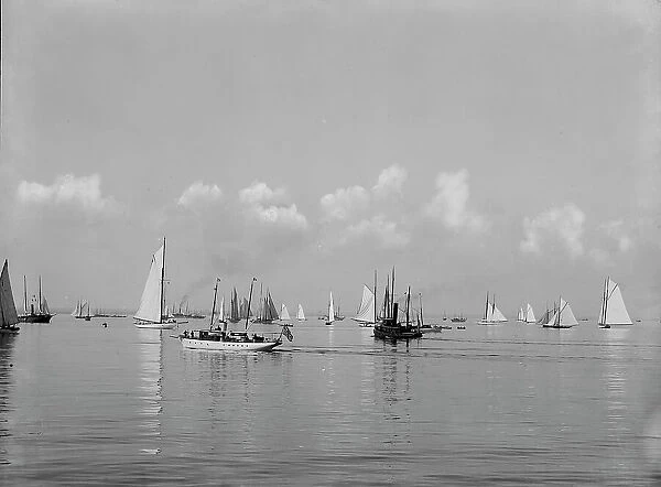 Fleet of N.Y.Y.C. [New York Yacht Club], Glencove [sic], 1897 Aug 2. Creator: Johns Johnston