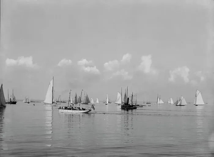 Framed Print : Fleet of N.Y.Y.C. [New York Yacht Club], Glencove [sic], 1897 Aug 2. Creator: Johns Johnston