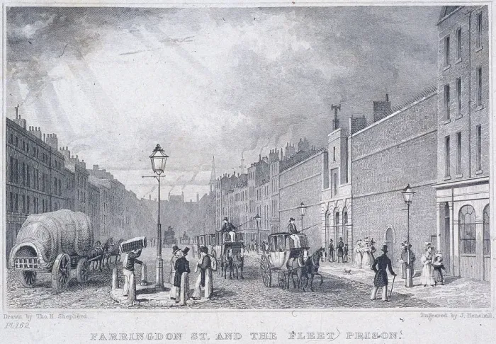 Framed Print : Fleet Prison, Farringdon Street, London, 1829. Artist: J Henshall Framed Print : Fleet Prison, Farringdon Street, London, 1829. Artist: J Henshall