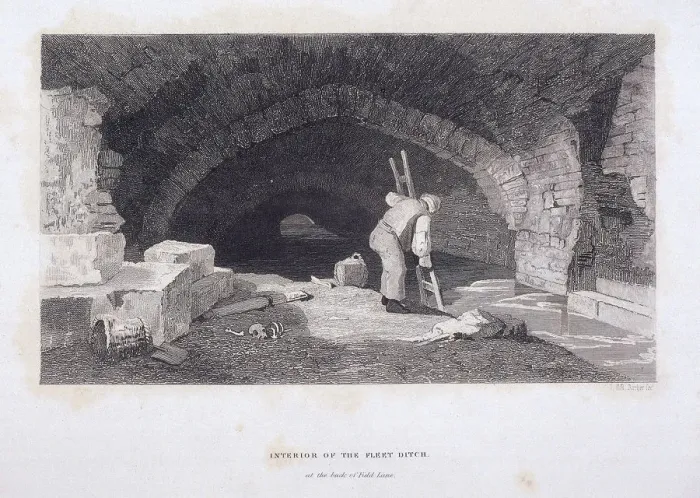 Framed Print : Fleet River, London, 1851. Artist: John Wykeham Archer Framed Print : Fleet River, London, 1851. Artist: John Wykeham Archer