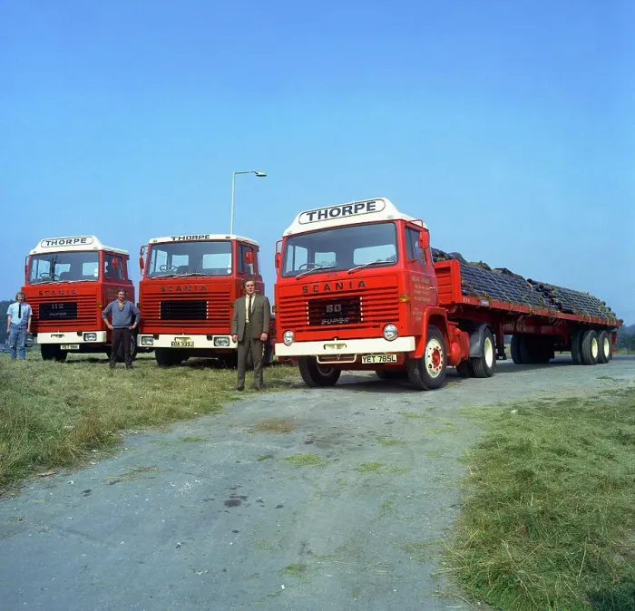 Framed Print : Fleet of Scania lorries, Rotherham, South Yorkshire, 1972. Artist: Michael Walters Framed Print : Fleet of Scania lorries, Rotherham, South Yorkshire, 1972. Artist: Michael Walters