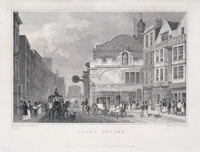 Framed Print : Fleet Street, London, 1831 Artist: W Henshall Framed Print : Fleet Street, London, 1831 Artist: W Henshall