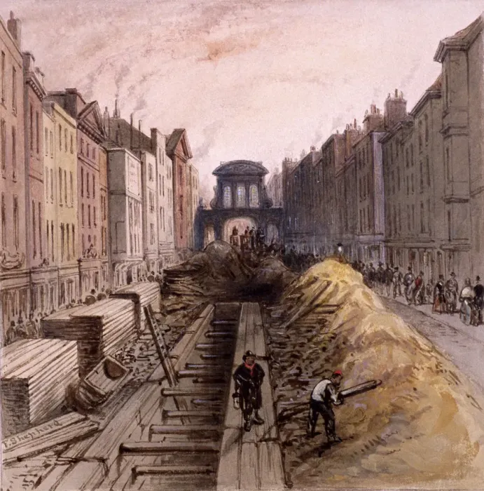Framed Print : Fleet Street, London, 1845. Artist: Frederick Napoleon Shepherd Framed Print : Fleet Street, London, 1845. Artist: Frederick Napoleon Shepherd