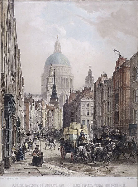 Fleet Street, London, c1850 Artist: Lemercier