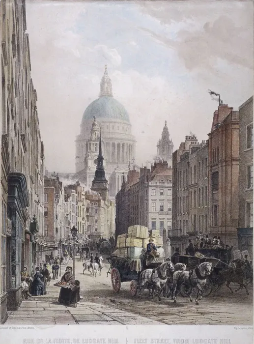Framed Print : Fleet Street, London, c1850 Artist: Lemercier Framed Print : Fleet Street, London, c1850 Artist: Lemercier