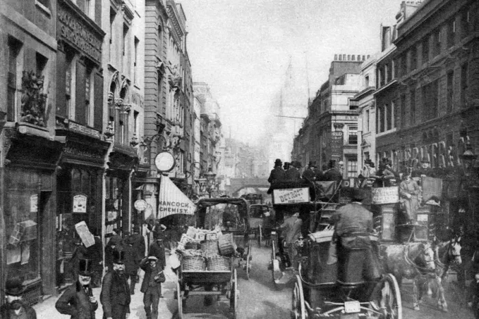 Framed Print : Fleet Street as seen from opposite Salisbury Court, London, 1880 (1926-1927) Framed Print : Fleet Street as seen from opposite Salisbury Court, London, 1880 (1926-1927)