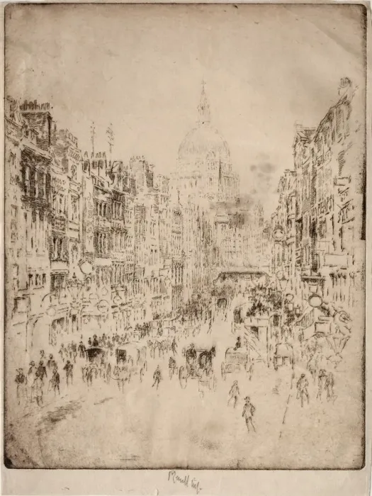 Framed Print : Fleet Street, Up to St. Pauls, 1896. Creator: Joseph Pennell (American, 1857-1926) Framed Print : Fleet Street, Up to St. Pauls, 1896. Creator: Joseph Pennell (American, 1857-1926)