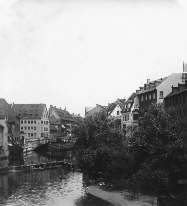 Framed Print : The Fleischbrucke (Meat Bridge), Nuremberg, Germany, c1900s. Artist: Wurthle & Sons Framed Print : The Fleischbrucke (Meat Bridge), Nuremberg, Germany, c1900s. Artist: Wurthle & Sons