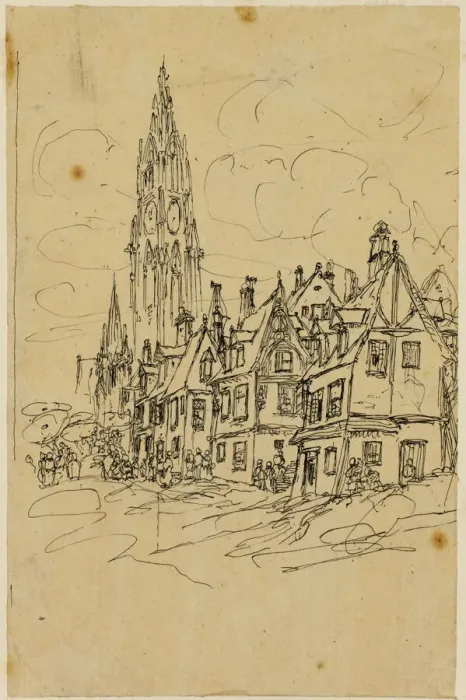 Framed Print : The Flemish Belfry, n. d. Creator: Rodolphe Bresdin Framed Print : The Flemish Belfry, n. d. Creator: Rodolphe Bresdin