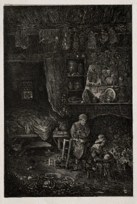 Framed Print : Flemish Interior, 1856. Creator: Rodolphe Bresdin (French, 1822-1885) Framed Print : Flemish Interior, 1856. Creator: Rodolphe Bresdin (French, 1822-1885)