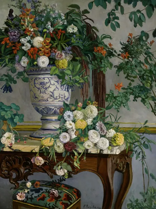 Framed Print : Fleurs, 1868. Creator: Bazille, Frédéric (1841-1870) Framed Print : Fleurs, 1868. Creator: Bazille, Frédéric (1841-1870)